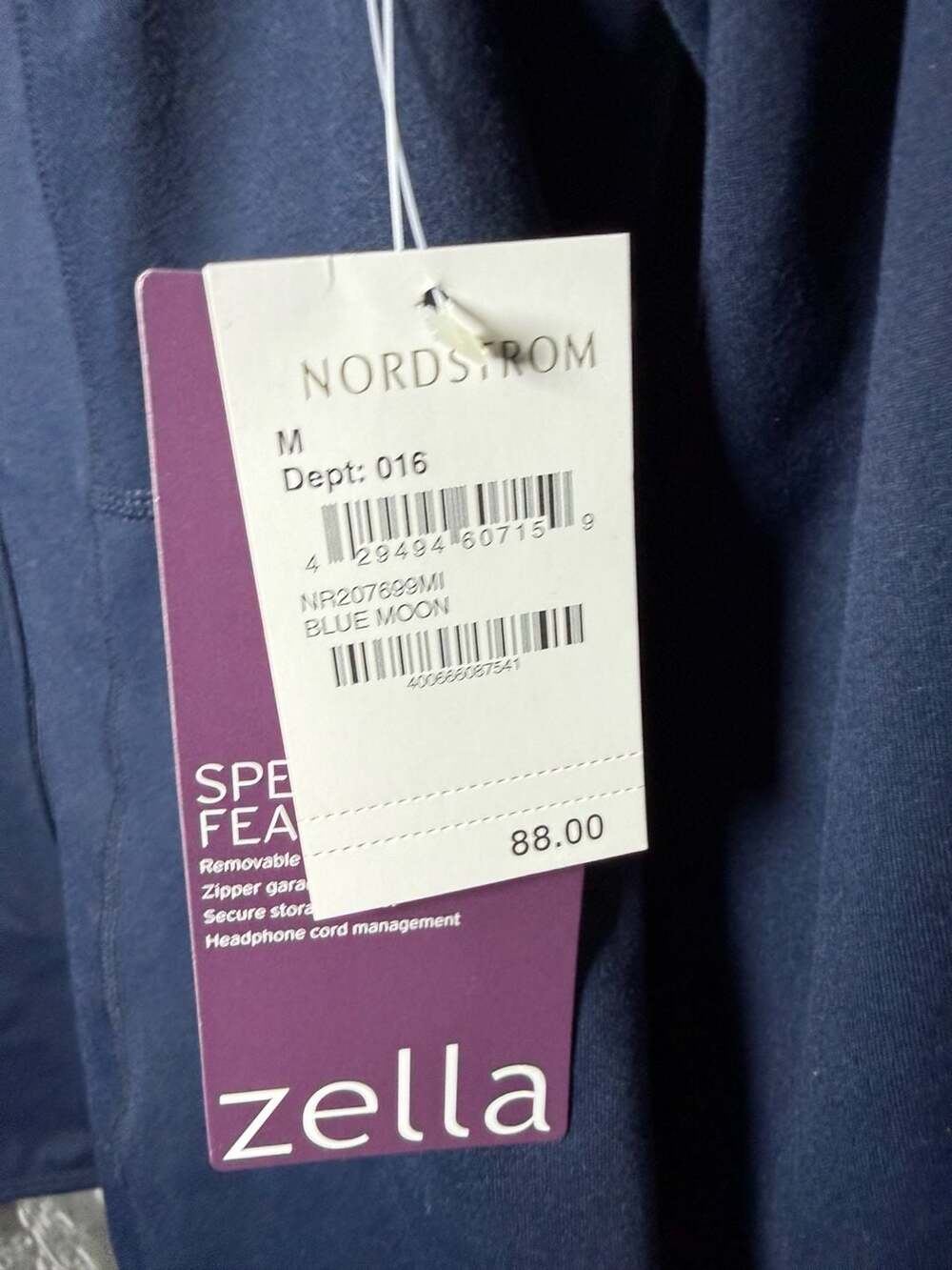 NWT Zella Women's Blue Moon Full-Zip Performance Athletic Jacket Size M - Picture 3 of 4